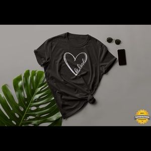 Be Kind Heart Black Unisex T-Shirt w/Free Sticker